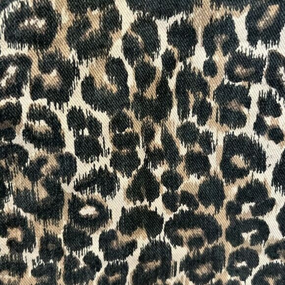 FREE PEOPLE Leopard Print Cropped, Raw Hem Denim Jacket, Size S - Picture 10 of 11